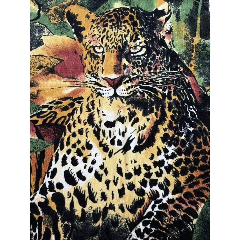 Vintage Cabana Leopard Jungle Beach Towel‎ Safari Animal Print Cotton Velour